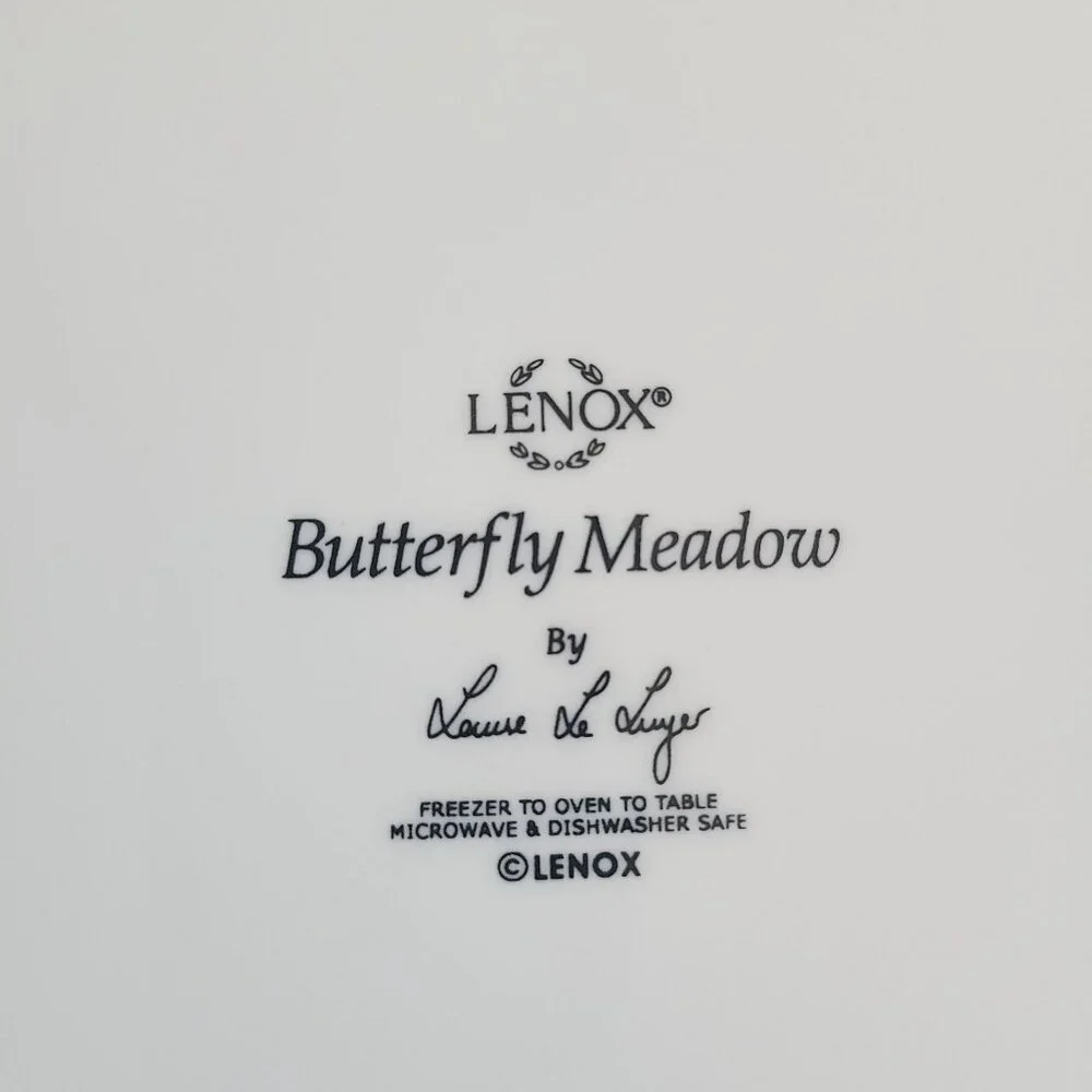 Lenox Butterfly Meadow Round Serving Platter 12" Floral & Butterfly Tray - Picture 6 of 9